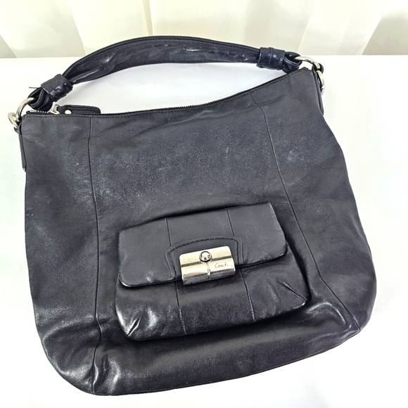 Coach Kristen black leather slouchy hobo shoulder bag - Picture 1 of 8